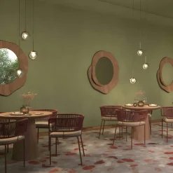 DELTONA Suspensions / Lustres|Suspension globe en verre & tige or, 15 cm