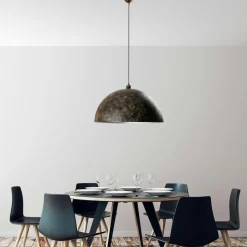 SILE Suspensions / Lustres|Suspension industrielle vintage en métal patiné