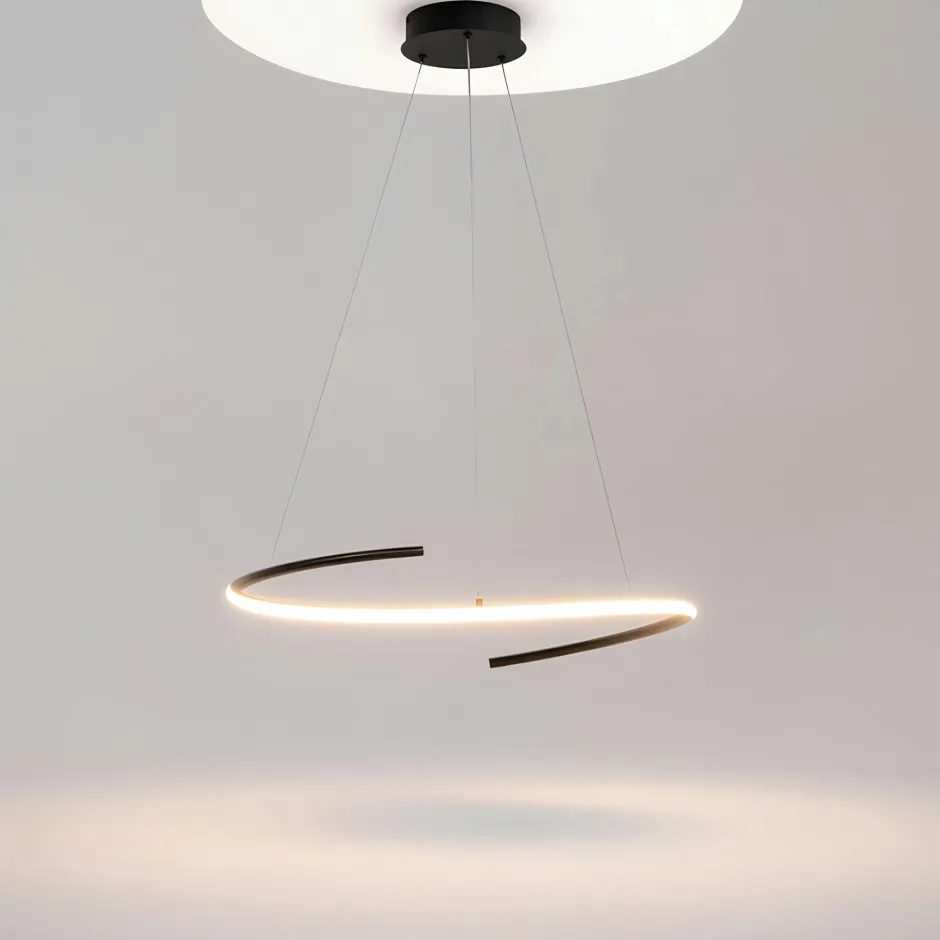 AVA Suspensions / Lustres|Suspension LED design - ruban noir style minimaliste