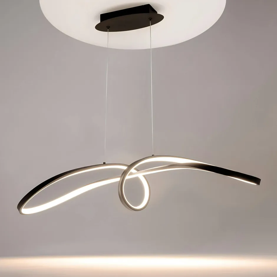 AVA Suspensions / Lustres|Suspension LED design - ruban noir style minimaliste