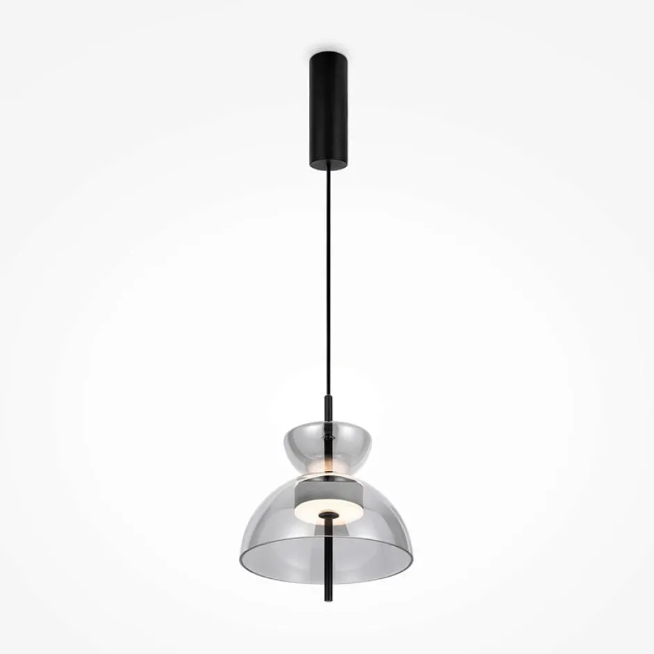 NORA Suspensions / Lustres|Suspension LED moderne - verre gris silhouette cloche