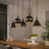 TRIBECA Lampes À Poser·Lampe Style Industriel|Suspensions / Lustres|Suspension îlot cuisine 5 abat-jour métal brun