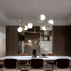 DELTONA Suspensions / Lustres|Suspension moderne - 6 globes sur structure spirale