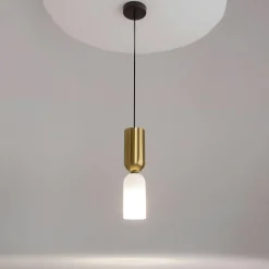 WINDER Suspensions / Lustres|Suspension moderne dorée & blanche - forme sablier