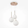 DELTONA Suspensions / Lustres|Suspension moderne dorée - 3 globes en grappe