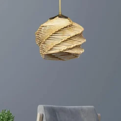 ZURICH Suspensions / Lustres|Suspension moderne en tissu - gris et écru