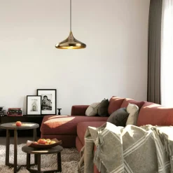 SILE Suspensions / Lustres|Suspension moderne métal doré brillant abat-jour évasé