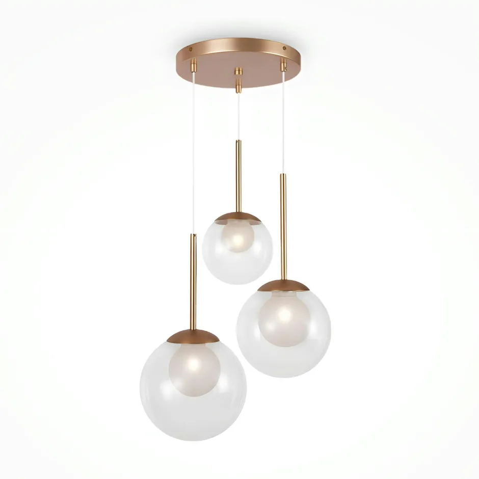 DELTONA Suspensions / Lustres|Suspension moderne noir & blanc – 5 globes en grappe