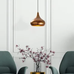 SILE Suspensions / Lustres|Suspension métal effet cuivre brossé – forme goutte