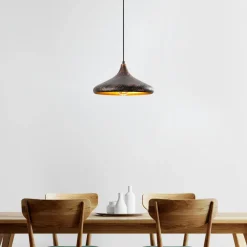 SILE Suspensions / Lustres|Suspension métal effet cuivre brossé – forme soucoupe