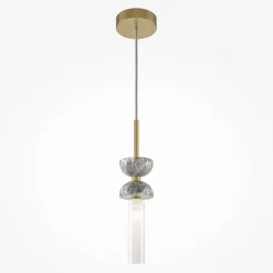 ENID Suspensions / Lustres|Suspension noire design – sablier marbre noir & verre blanc