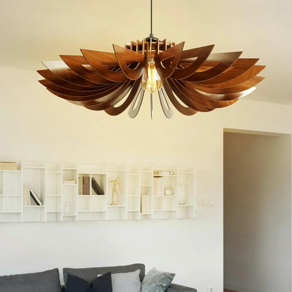 ZURICH Suspensions / Lustres|Suspension salon beige chiné - abat-jour triple