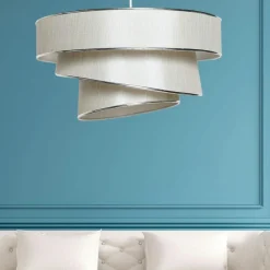 ZURICH Suspensions / Lustres|Suspension salon grise - abat-jour triple, moderne