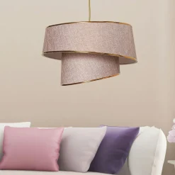 ZURICH Suspensions / Lustres|Suspension salon noir et or - abat-jour triple, design