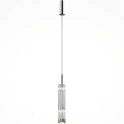 SOLANA Suspensions / Lustres|Suspension design LED – abat‑jour verre taillé gris 