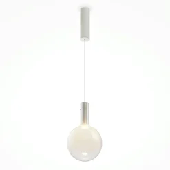 DELTONA Suspensions / Lustres|Suspension verre soufflé LED – globe blanc crémeux