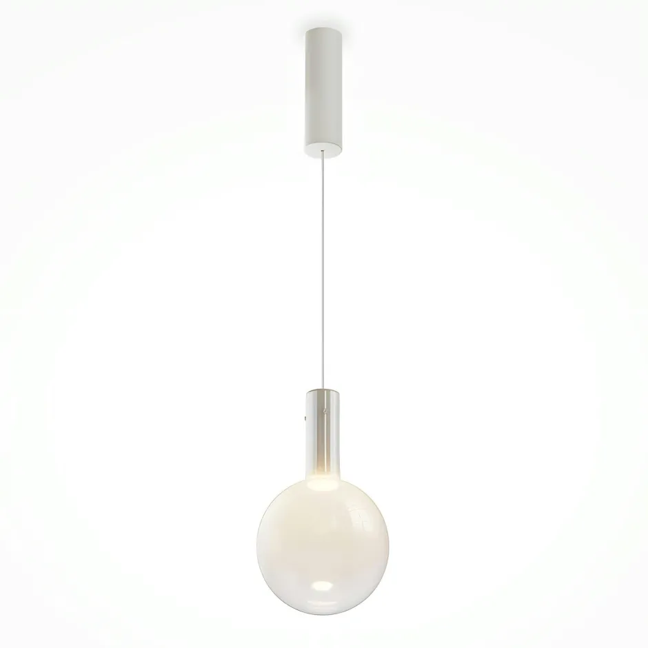 DELTONA Suspensions / Lustres|Suspension verre soufflé LED – globe blanc crémeux