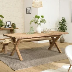 DENVER Univers Déco·Maison De Campagne|Tables À Manger Rectangulaires|Table à manger 220 cm en bois recyclé