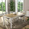 CALMA Tables À Manger Rectangulaires|Tables À Manger En Bois|Table à manger blanche, plateau effet bois clair 180 cm