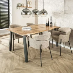 Melbourne Tables À Manger Rectangulaires|Tables À Manger En Bois|Table à manger bois d'acacia métal 180