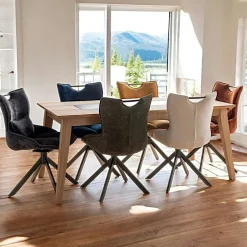 ESSEN Tables À Manger Rectangulaires|Tables À Manger En Chêne|Table à manger design en bois de chêne finition miel 180 cm