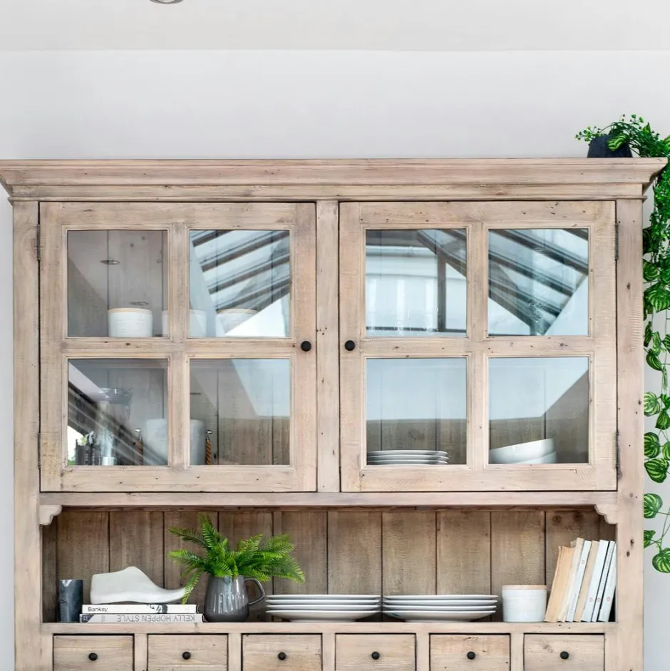 SALERNE Univers Déco·Maison De Campagne|Tables À Manger Rectangulaires|Table à manger en bois recyclé clair tréteaux 200 cm