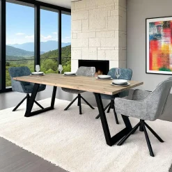 CONSTENTA Tables À Manger Rectangulaires|Tables À Manger En Chêne|Table à manger extensible bois miel 200 cm COSTENTA