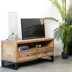 BRISBANE Univers Déco·Maison De Campagne|Univers Déco·Loft Industriel|Table à manger extensible bois recyclé 140-180