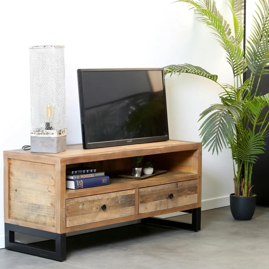 BRISBANE Univers Déco·Maison De Campagne|Univers Déco·Loft Industriel|Table à manger extensible bois recyclé 140-180