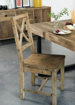 BRISBANE Univers Déco·Maison De Campagne|Univers Déco·Loft Industriel|Table à manger extensible bois recyclé 140-180
