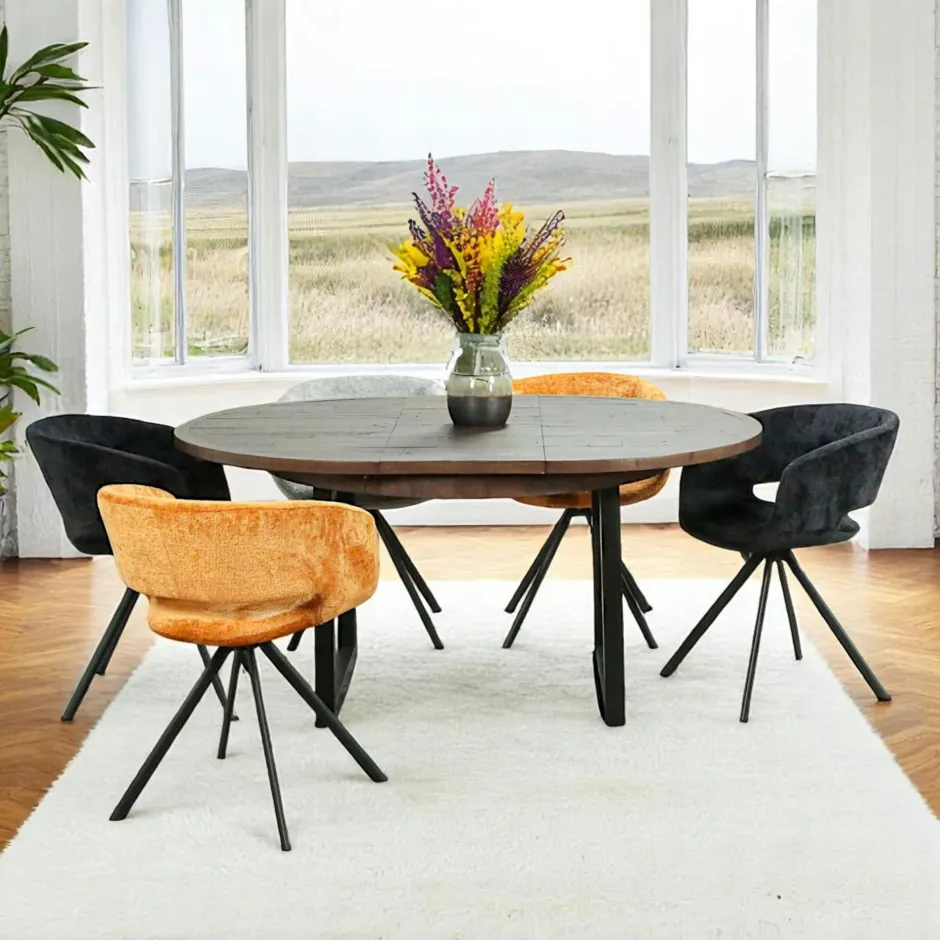 SAMOA Tables À Manger Rectangulaires|Tables À Manger En Bois|Table à manger extensible bois brun recyclé 140-180