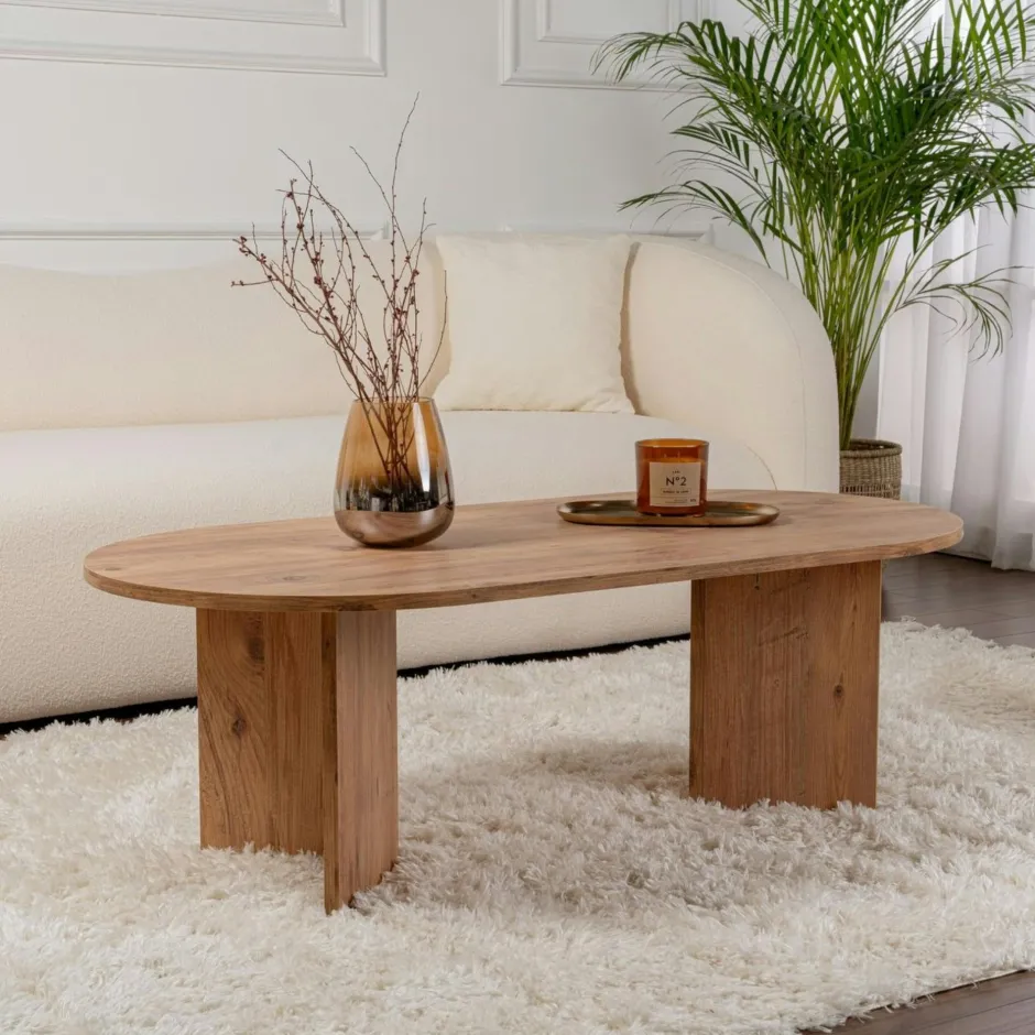 MARFA Tables À Manger En Bois|Table à manger moderne effet noyer pieds en V 180 cm