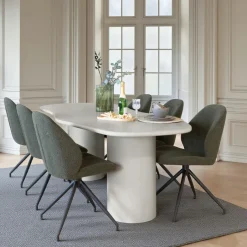 ALBERTA Tables À Manger En Bois|Table à manger moderne grise - organique, 240 cm