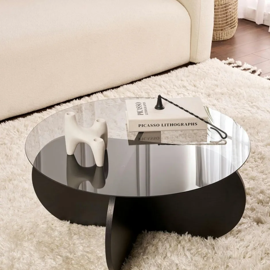 MARFA Tables À Manger En Bois|Table à manger moderne noire effet bois pieds en V 180 cm