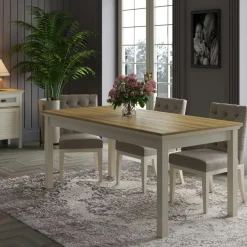 AROLA Tables À Manger Rectangulaires|Tables À Manger En Bois|Table à manger rectangulaire moderne pieds gris 180 cm