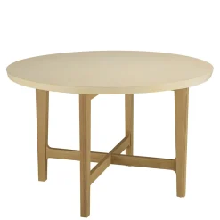 BRASILIA Tables À Manger Rondes|Table à manger ronde 120 cm plateau béton beige