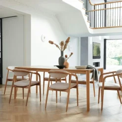 DERBY Tables À Manger Scandinaves|Tables À Manger En Chêne|Table à manger ronde en chêne clair avec rallonge intégrée 130-170 cm