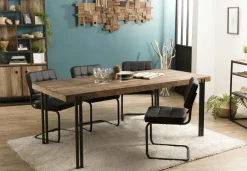 Swing Tables À Manger Rondes|Tables À Manger En Bois|Table à manger ronde teck recyclé D130