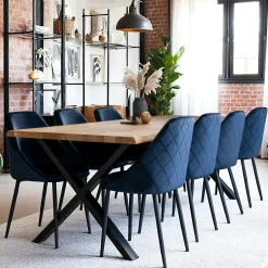 SAVONE Tables À Manger Rectangulaires|Tables À Manger Extensibles|Table à rallonge en bois de chêne clair avec bordures naturelles 240 cm