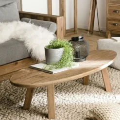 DENVER Univers Déco·Maison De Campagne|Tables Basses Carrées|Table basse carrée en bois de pin recyclé