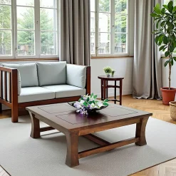 Maori Tables Basses Carrées|Table basse carrée hévéa 85cm