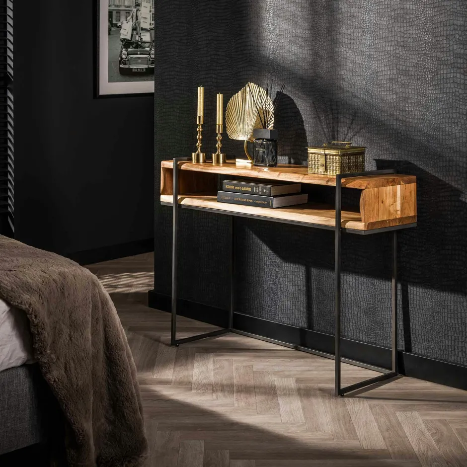 Melbourne Tables Basses Carrées|Table basse carrée motif damier en bois d'acacia