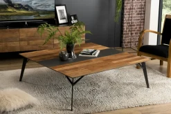 PANAMA Tables Basses Carrées|Table basse carrée teck recyclé métal 120x120