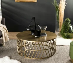 ZALA Tables Basses Design|Tables Basses Rondes|Table basse contemporaine dorée motif flèche