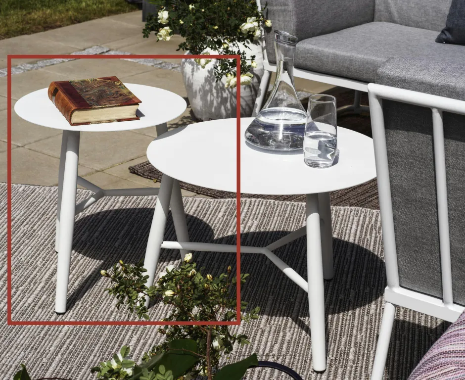 STOCKHOLM Tables Basses De Jardin|Meubles En Aluminium Brafab|Table basse de jardin en aluminium blanc Ø 60 cm