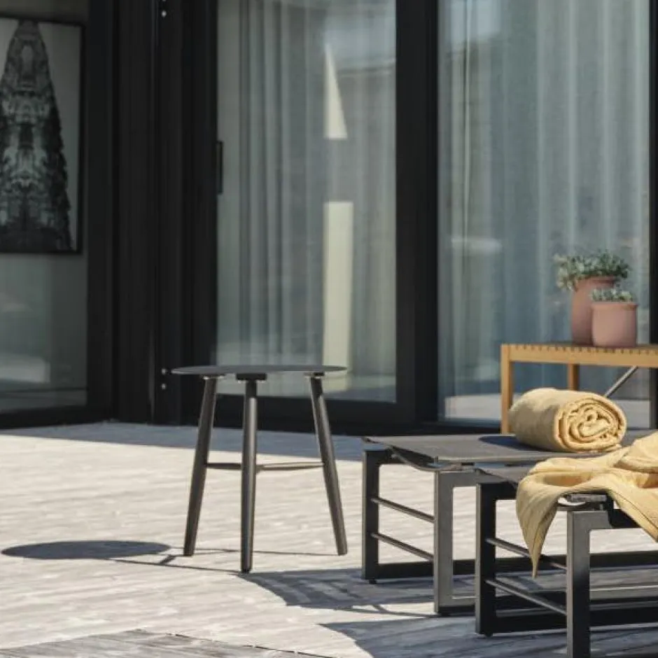 STOCKHOLM Tables Basses De Jardin|Meubles En Aluminium Brafab|Table basse de jardin en aluminium blanc Ø 60 cm