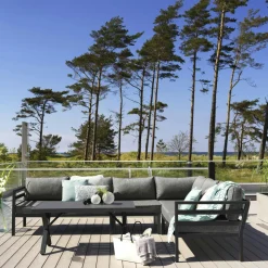 STOCKHOLM Tables Basses De Jardin|Meubles En Aluminium Brafab|Table basse de jardin en aluminium noir Ø 60 cm