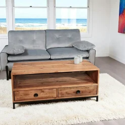 CANBERRA Tables Basses À Tiroirs|Tables Basses Industrielles|Table basse en bois recyclé