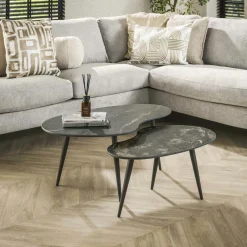 GALWAY Univers Déco·Design Contemporain|Tables Basses Design|Table basse en céramique forme haricot (lot de 2)