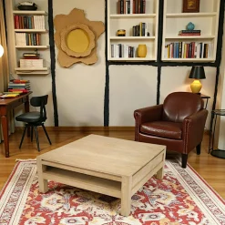 Olga Tables Basses Carrées|Table basse hévéa 90X90cm